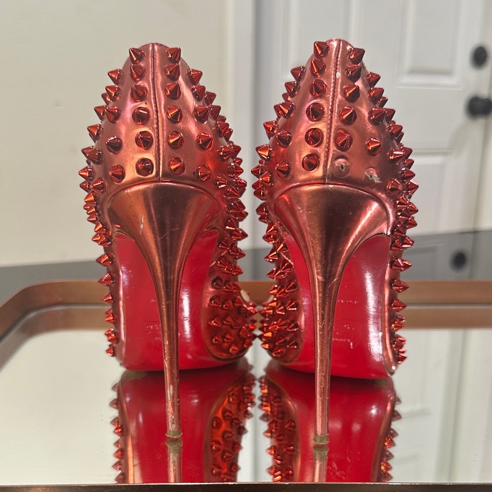 Christian Louboutin Spiked Red Heels - Picture 5 of 10